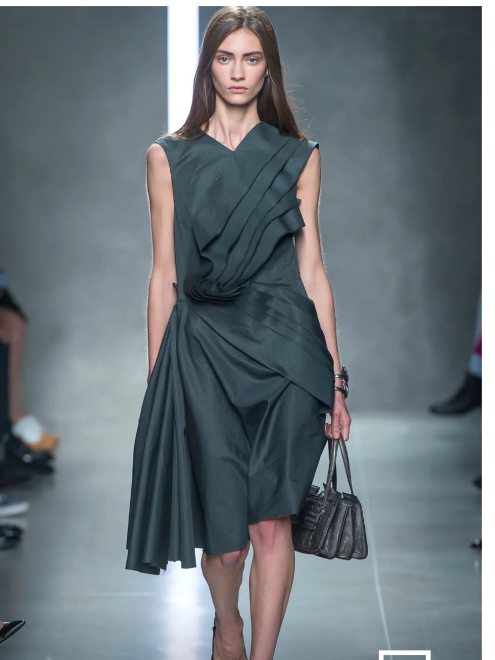 Bottega Veneta poplin gauze grey dress fully lined IT38